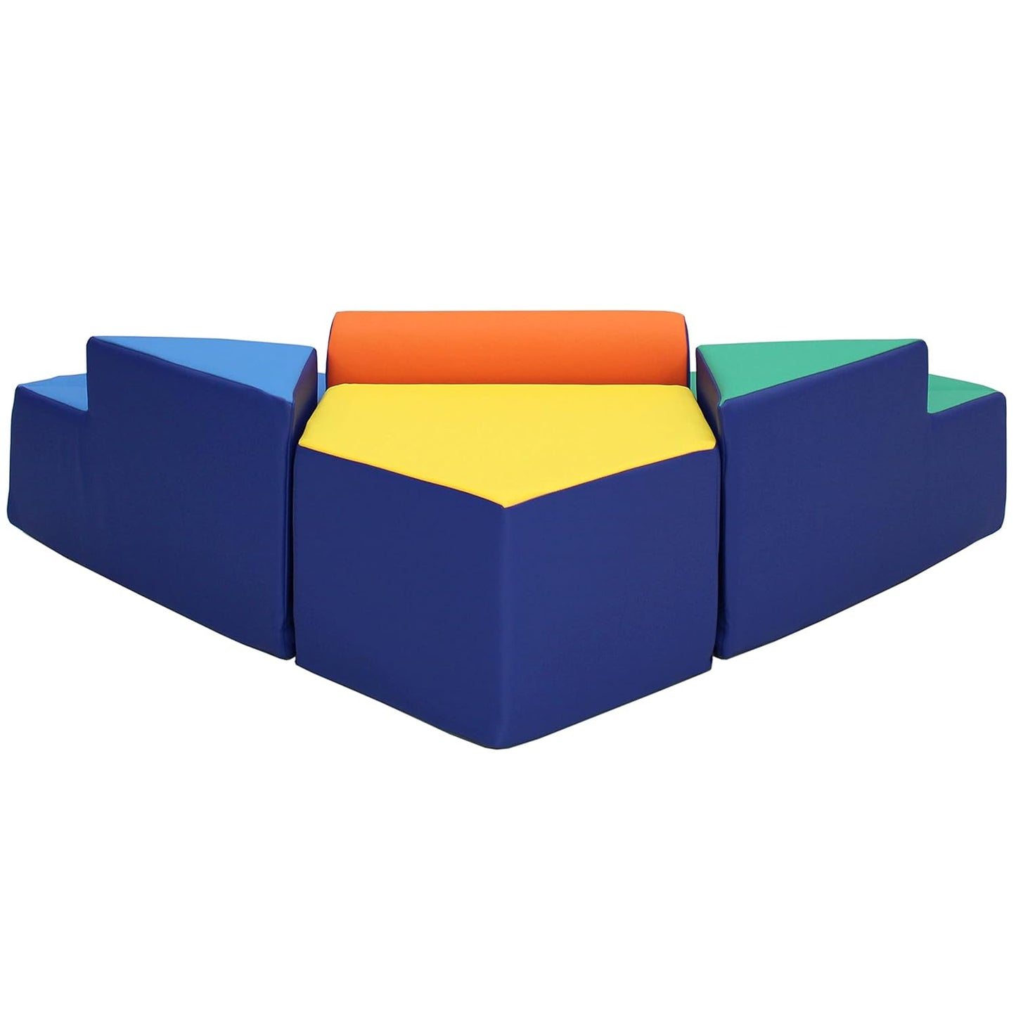 FDP SoftScape Step Up and Slide Corner Climber, Indoor Active Play Structure for Toddlers and Preschoolers, Soft Foam for Crawling and Sliding, Multiple Configurations (4-Piece) - Assorted, 13383