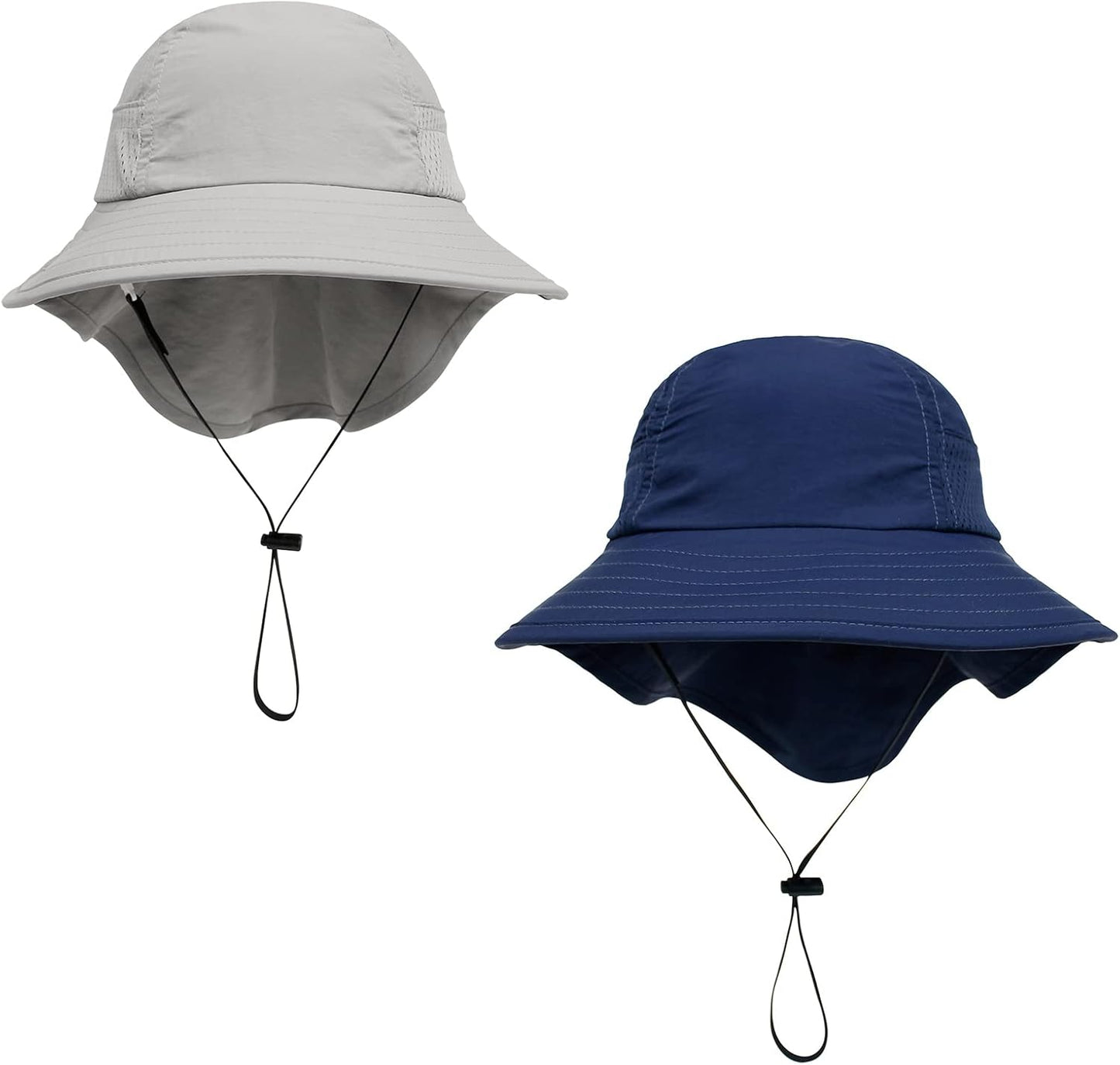 CHUNG Baby Sun Protection Hat Summer Toddler Adjustable UPF 50+ Wide Brim Neck Flap Beach Caps Boys Girls 1-12 Years Kids