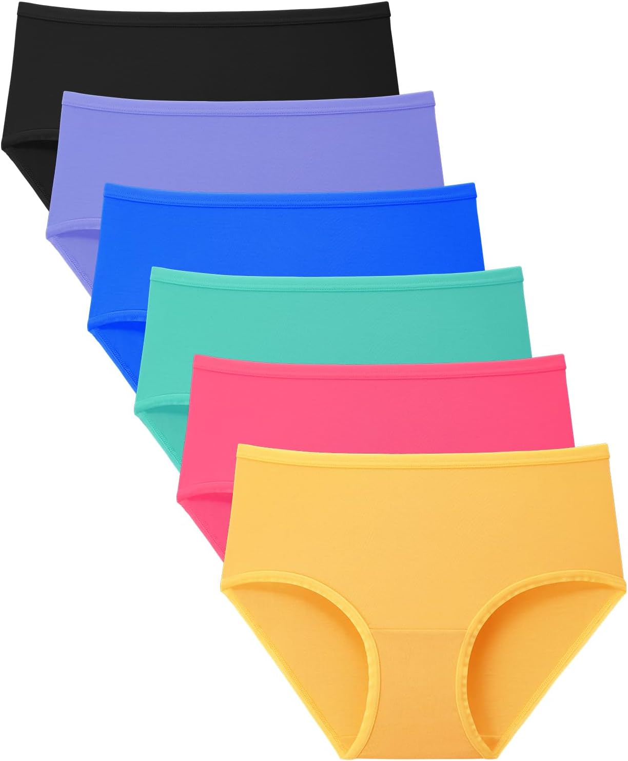 BAMBOO COOL Girls Underwear Kids Soft Skin-friendly Panties Breathable Lightweight Briefs For Teens 6-14 Years 6 Pack