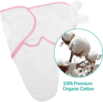 Biloban Baby Swaddles 0-3 Months for Girls, Cotton Swaddle Blanket, Newborn Essentials, Pink &