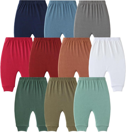 Hakochia Baby Pants for Boys & Girls: 100% Cotton, Soft, Comfy, Ample Diaper Room 0-36 Months
