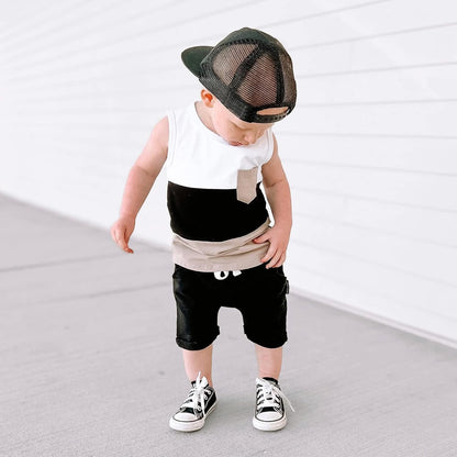 Kupretty Baby Boy Summer Clothes Sleeveless Tank Tops Vest T-Shirt + Casual Shorts Toddler Outfits Set
