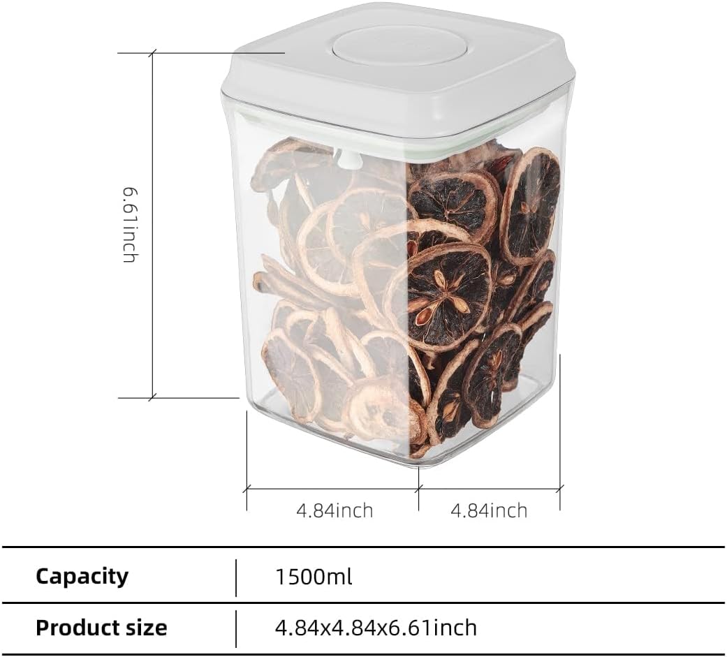 Ankou Food Airtight Containers (1500ml) 1.5 Qt Pop Up Food Formula Container With Lids, Bpa-Free