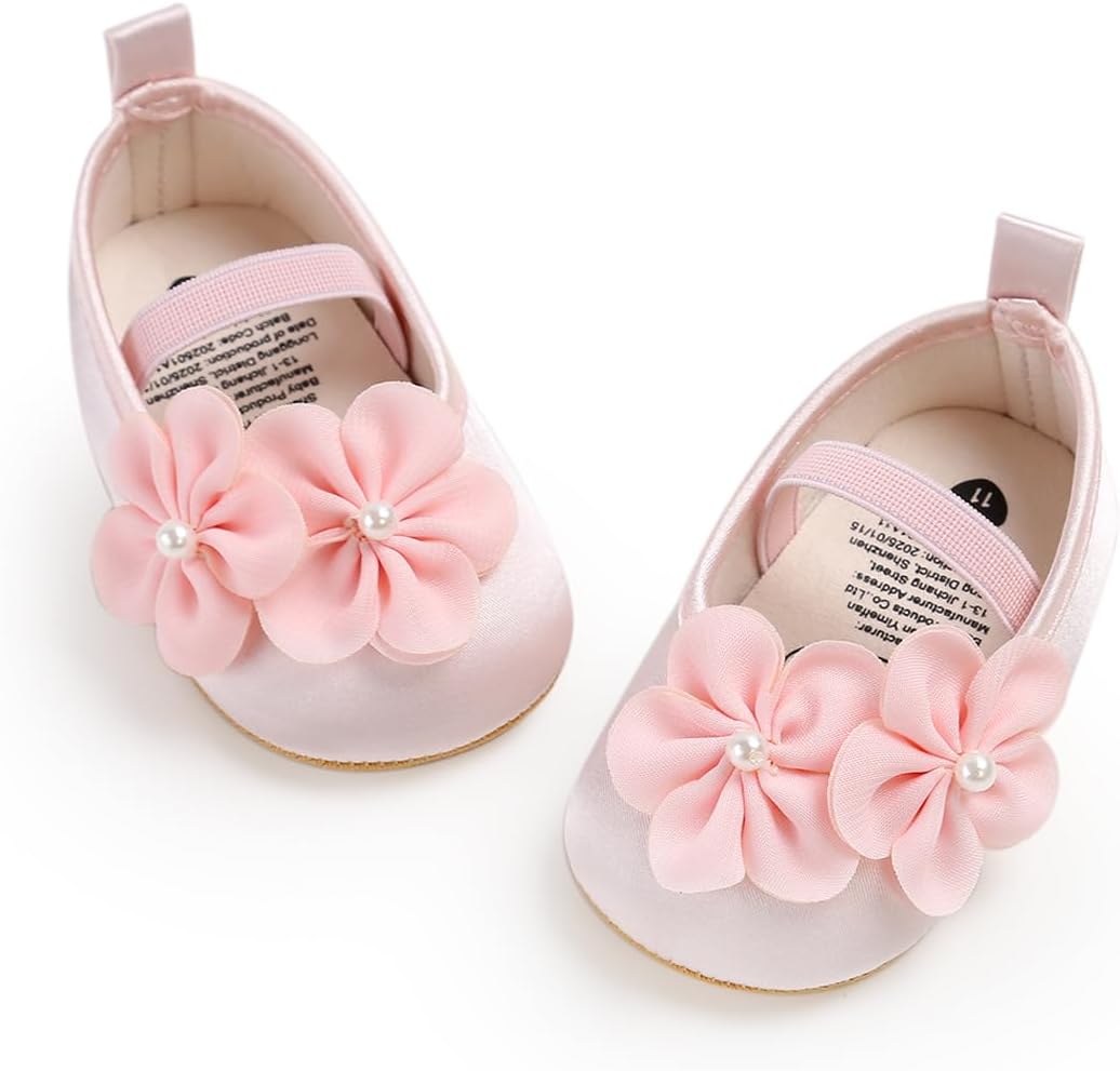 Baby Shoes Mary Jane Flats Non Slip Soft Sole Infant Toddler Sneakers First Walkers Party Christmas Dress Shoes