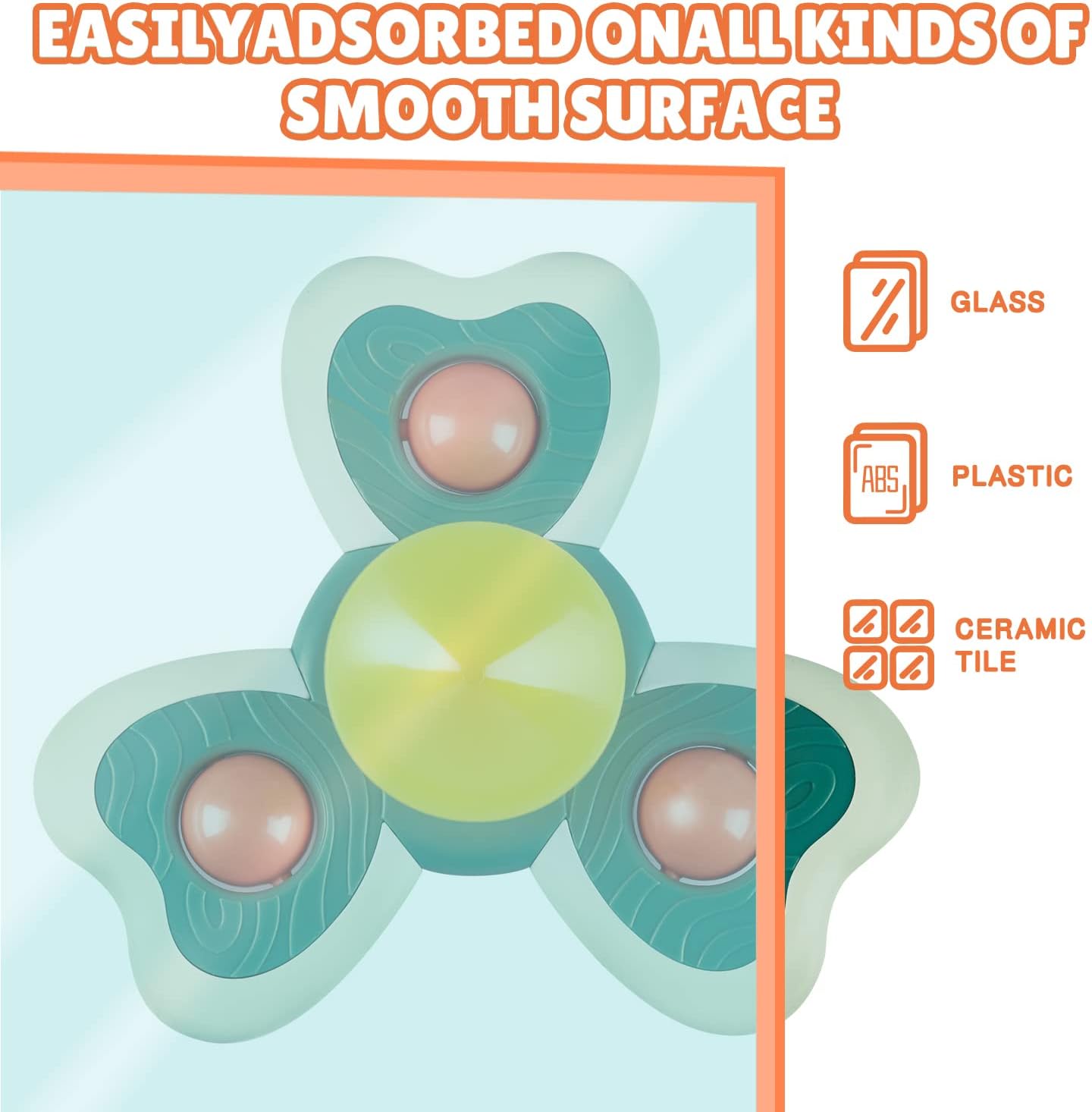 TOHIBEE 3PCS Suction Cup Spinner Toys for 1 2 Year Old Boys Spinning Toys Baby Toys 12-18 Months Sensory Toys for Toddlers 1-3 First Birthday Baby Gifts for 1 Year Old Girls