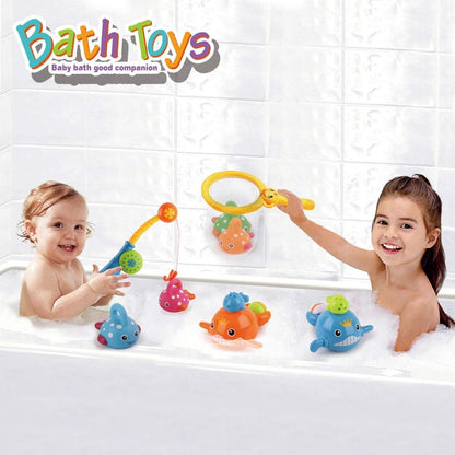 Dwi Dowellin Bath Toys Fishing Games Swimming Whales Bath Time Bathtub Toy for Toddlers Baby Kids