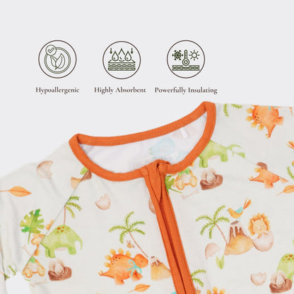 Baby Romper Long Sleeves for 3-24 Month Boys & Girls | 95% Bamboo Viscose Baby Rompers Two-Way Zipper Onesie