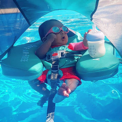 Mambobaby Float with Canopy Size Improved Non Inflatable Infant Baby Pool Float Smart Mambo Float