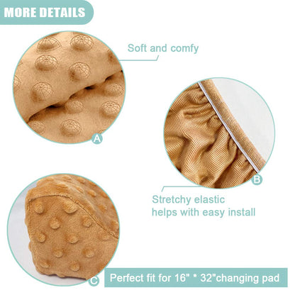 Owlowla Changing Pad Cover, Soft Minky Dots Changing Table Sheets for Baby Boy and Girl 2Pack(White/Classic Brown)