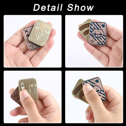 STONESTAR Poker Fidget Slider - Glow in The Dark Magnetic Metal Fidget Toys for Adults, Autism ADHD Sensory Toys Stress Relief Toys Office Desk Toys Gift for Father and Boyfriend