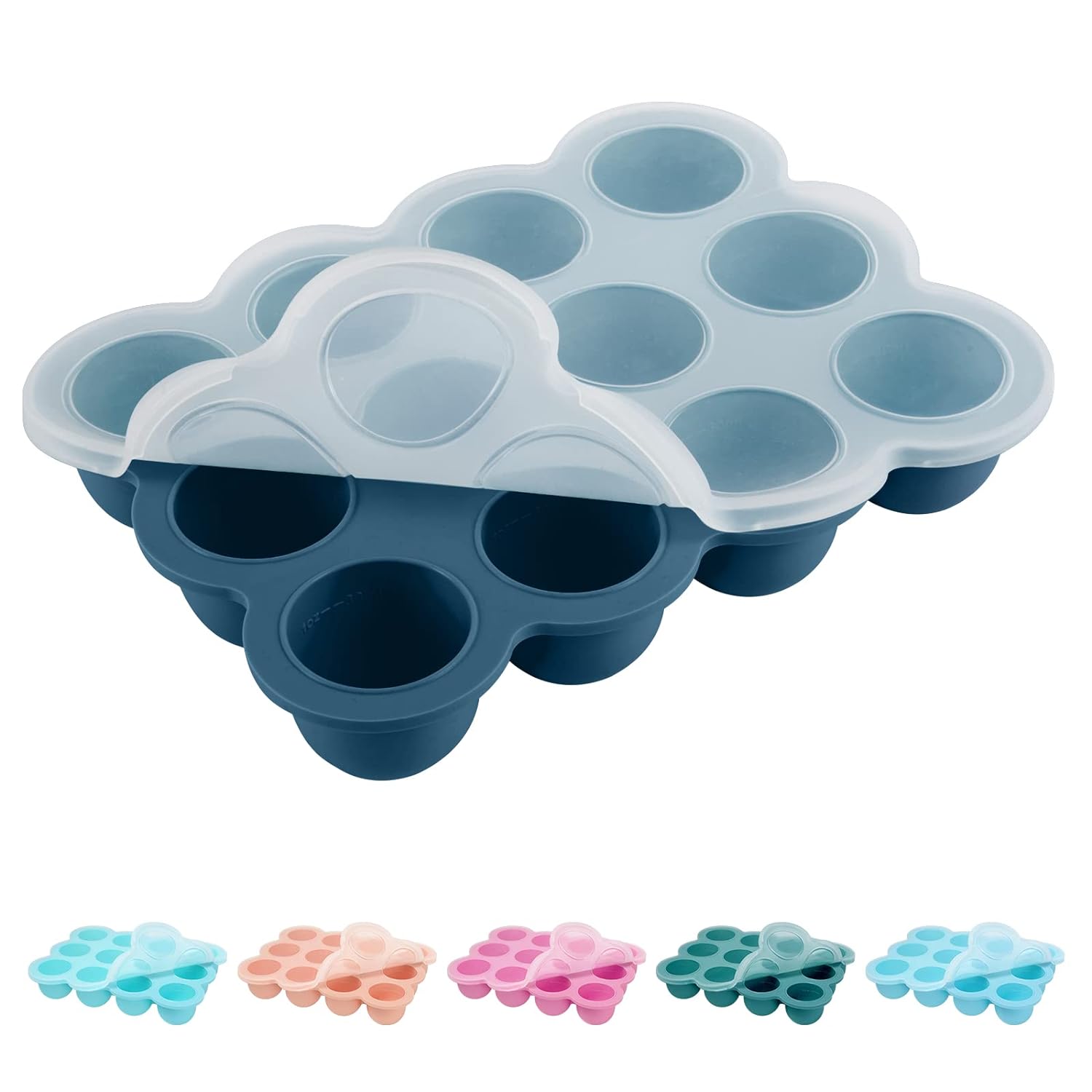 Baby Food Storage - 12 x 1.5OZ Silicone Freezer Tray with Lid, Containers for Homemade Purees