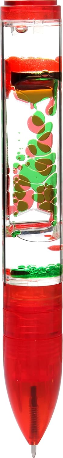 YUE MOTION Liquid Motion Timer Pen/Liquid Timer Pen/Multi Colored Fidget Pen for for Desk Toys, Novelty Gift,Novelty Toy, Single Pack (Red/Green)