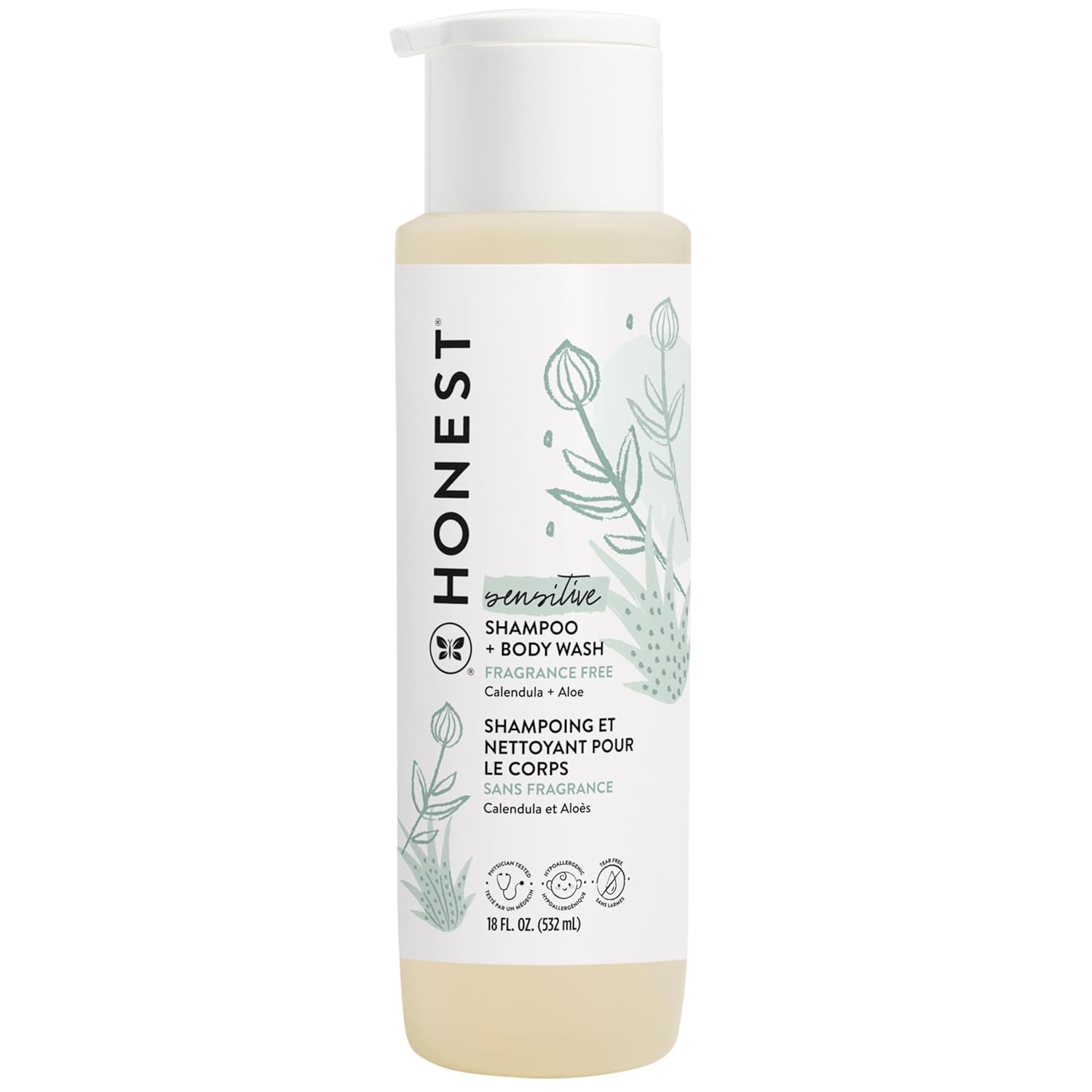 The Honest Company 2-in-1 Cleansing Shampoo + Body Wash for Sensitive Skin | Gentle for Baby |