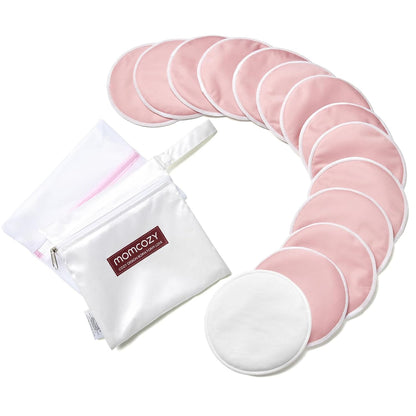 Momcozy Reusable Nursing Pads, Innovative Use of One Way Moisture-Wicking Fabric & 3-Layer Washable