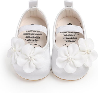 Baby Shoes Mary Jane Flats Non Slip Soft Sole Infant Toddler Sneakers First Walkers Party Christmas Dress Shoes