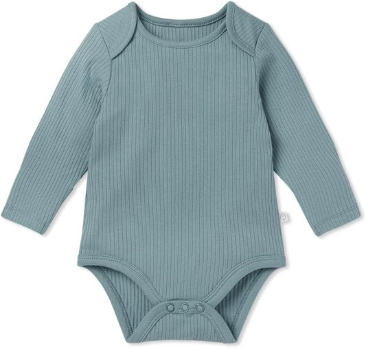 MORI Baby Unisex Long Sleeve Bodysuit Viscose from Bamboo and Organic Cotton - Comfortable Toddler