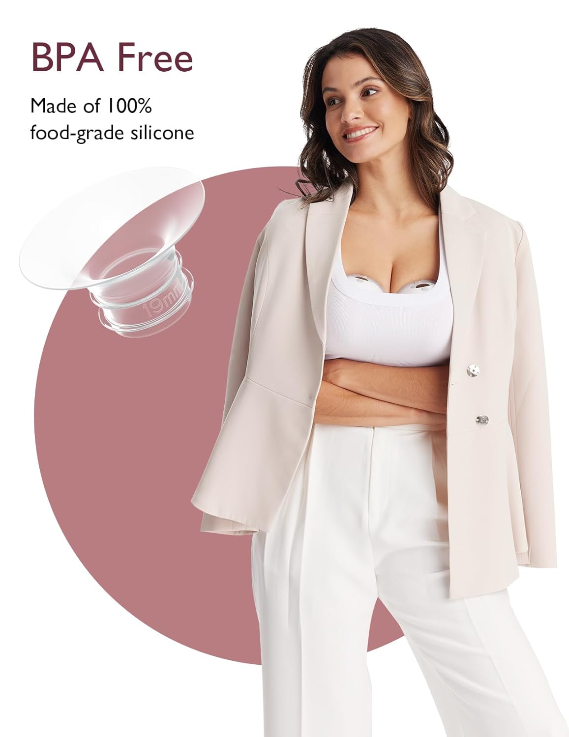 Momcozy Flange Insert 19mm Compatible with Momcozy M5. Original M5 Breast Pump Replacement
