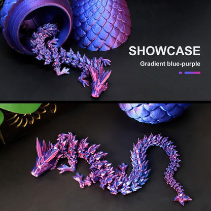 Easter Eggs, 12In Boys Dragon Toys, 3D Printed Dragon Eggs with Articulated Dragon Inside, Dragon Surprise Eggs Fidget Toys, Executive Desk Toys, Easter Egg Fillers Easter Gifts for Kids (Laser Red)