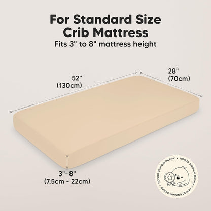 KeaBabies 2-Pack Baby Crib Sheets for Boys, Girls - 52x28 Viscose Derived from Bamboo Toddler Bed