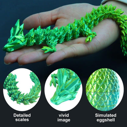 Easter Eggs, 12In Boys Dragon Toys, 3D Printed Dragon Eggs with Articulated Dragon Inside, Dragon Surprise Eggs Fidget Toys, Executive Desk Toys, Easter Egg Fillers Easter Gifts for Kids (Laser Red)