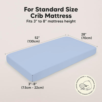 KeaBabies 2-Pack Baby Crib Sheets for Boys, Girls - 52x28 Viscose Derived from Bamboo Toddler Bed