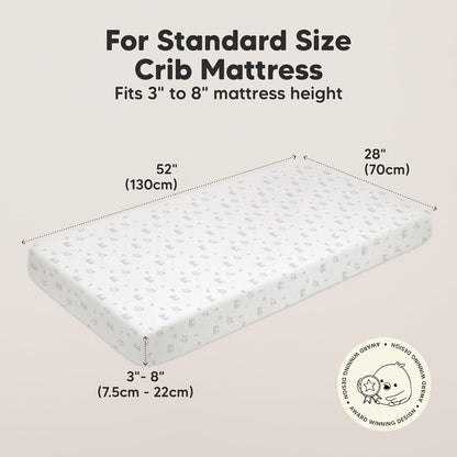 KeaBabies 2-Pack Organic Crib Sheets for Boys, Girls - 52x28 Fitted Crib Mattress Sheet Neutral