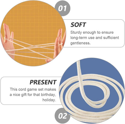 Cats Cradle String Finger Game: 1 Set Cradle Rope Hand Game Cats Cradle Toy Educational Games Stretch Rope Elastic Fitness Game for Girls Boys