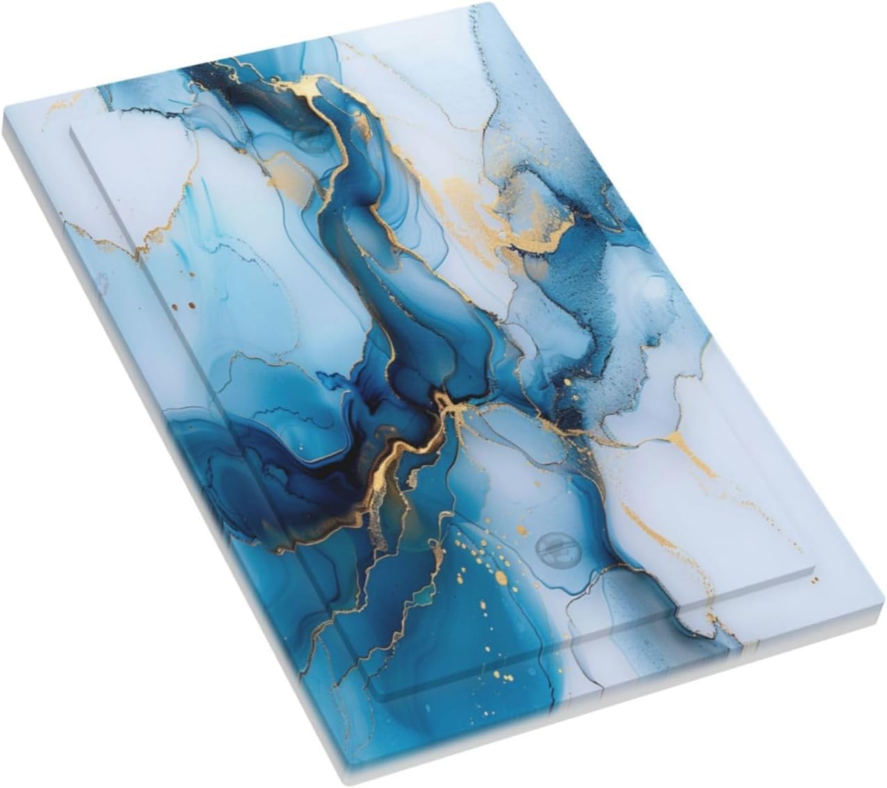 Decorative Switch Covers Plate Modern Abstract Blue Gold Line Marble 1 Gang No Device Single Blank Outlet Covers Wall Plate Cover Light Switch Plate Electrical Faceplate for Bedroom Decor