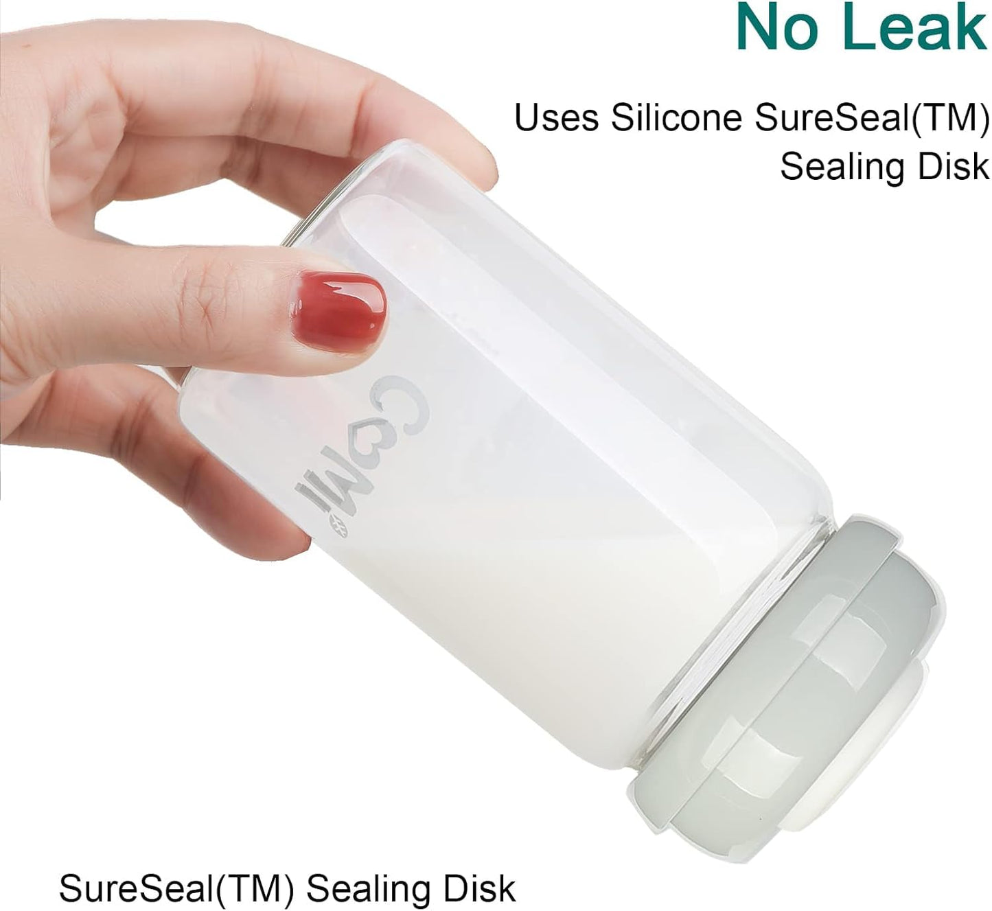 COMI Wide Neck Glass Breastmilk Collection n Storage Bottle, 6oz with Screw Ring Sealing Disk;