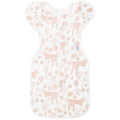 Baby Transitional Swaddle Sleep Sack - Newborn Swaddle Transition Bag with Removable Cuffs Arms Up Design, Free Wearable Blankets, Pink & Rabbit (3-6 Month)