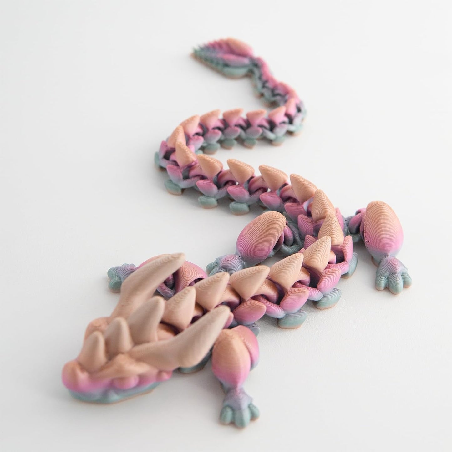 STONESTAR 3D Printed Dragon Fidget Toys, 12" Full Articulated Dragon in Mystery Egg, Home Office Decor Executive Desk Toys Xmas/Easter Gift for Dragon Lovers (Pink)