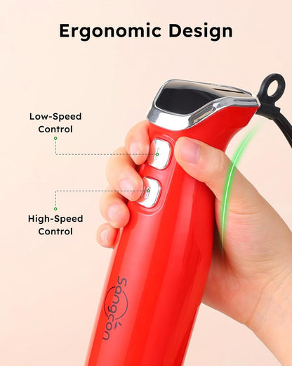 Sangcon Immersion Blender Handheld, 3-in-1 Hand Blender Electric, 400W Handheld Blender, Stainless