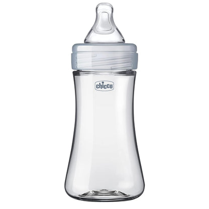 Chicco Duo 9oz. Hybrid Baby Bottle with Invinci-Glass Inside and Plastic Outside | Dishwasher