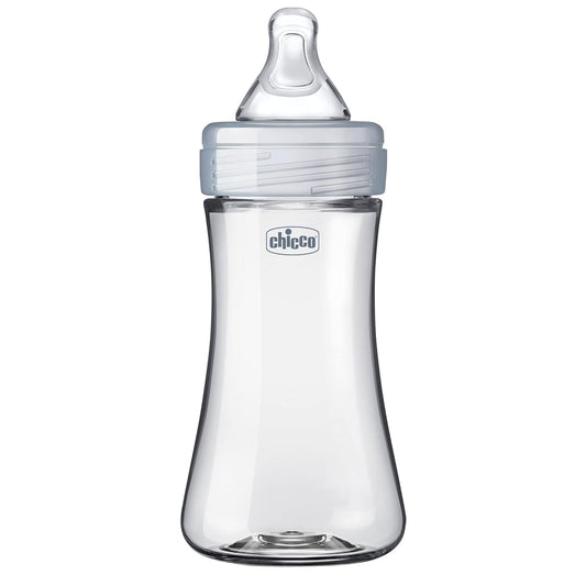 Chicco Duo 9oz. Hybrid Baby Bottle with Invinci-Glass Inside and Plastic Outside | Dishwasher