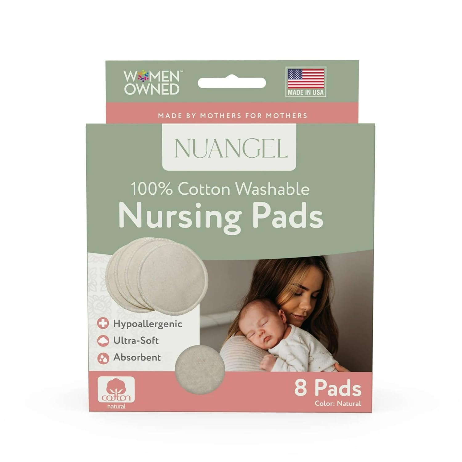 Natural Cotton Washable Nursing Pad, Essential for Newborn Care, Perfect Breast Pads for Leaking