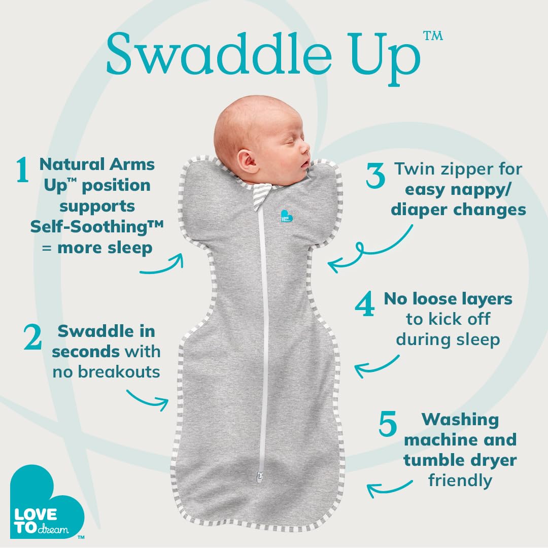 Love to Dream Swaddle UP, Baby Sleep Sack, Self-Soothing Swaddles for Newborns, Improves Sleep