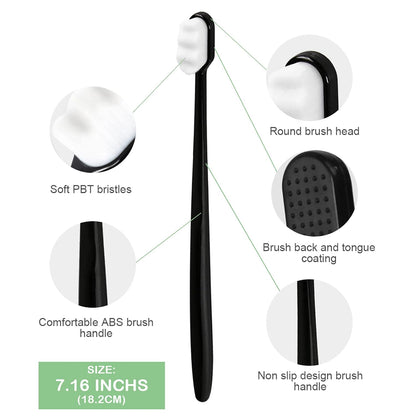 EasyHonor Extra Soft Toothbrush for Sensitive Gums,Micro Fur Manual Toothbrush, 20000 Soft Floss