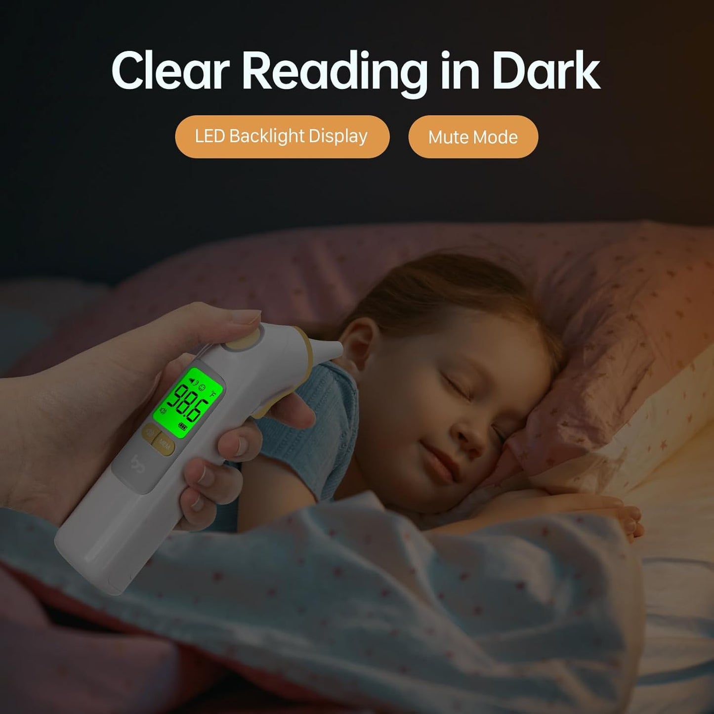 Ear Thermometer, Highly Accurate Ear Thermometer for Kids, Adults and Babies, 30 Memory Recall, 1s