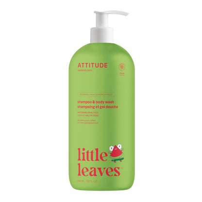 ATTITUDE Shampoo and Body Wash for Kids, EWG Verified Hair and Body Cleanser, Dermatologically
