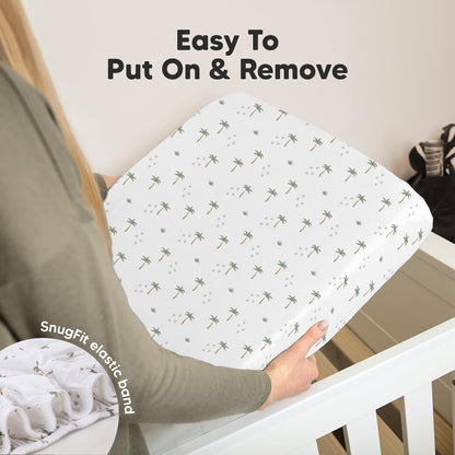 KeaBabies 2-Pack Organic Crib Sheets for Boys, Girls - 52x28 Fitted Crib Mattress Sheet Neutral