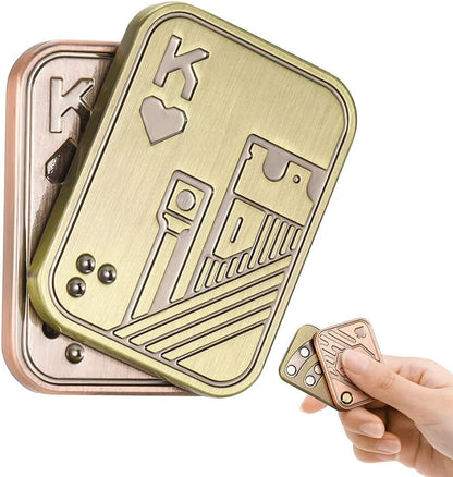 Magnetic Metal Fidget Toys - Metal Poker Push Card Fidget Slider Stress Relief Toy, Men’s EDC Toy Fidget Toy Haptic Coin, Office Desk Toys Gifts for Boyfriend and Father (KK)