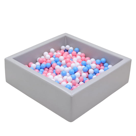 Leather Foam Ball Pit for Toddlers: Waterproof Baby Ball Pit with Soft Memory Foam - Large