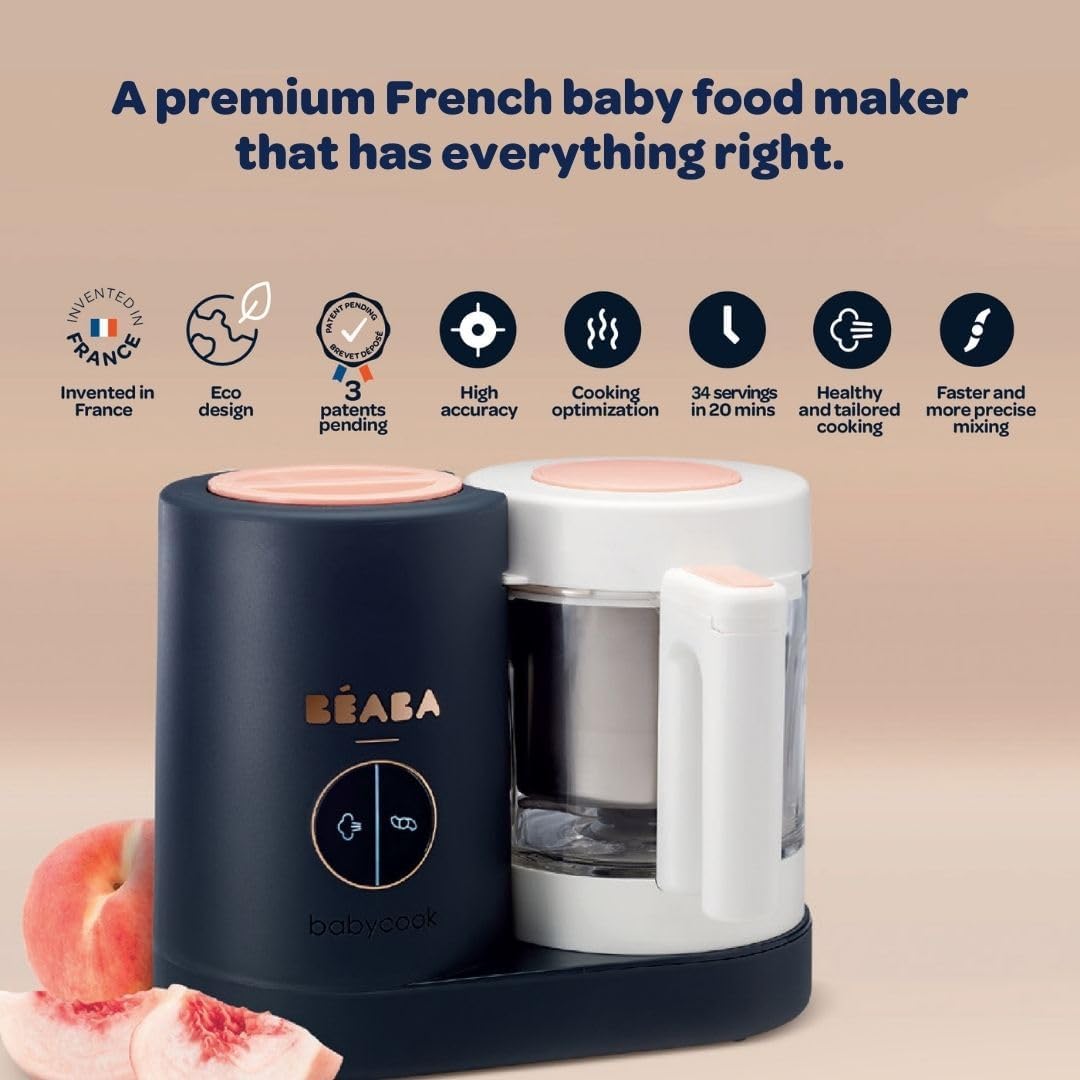 BEABA Babycook Neo Baby Food Maker | Non-Toxic Glass & Stainless Steel | Trusted by Celebrity Moms