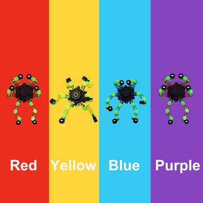 Fidget Spinners, DIY Transformable Chain Robot Finger Spinner, Glow in The Dark Deformable Creative Mechanical Gyro Toy Stress Relief Toy Fidget Fingertip Toy for Kids and Adults (6 Pack)