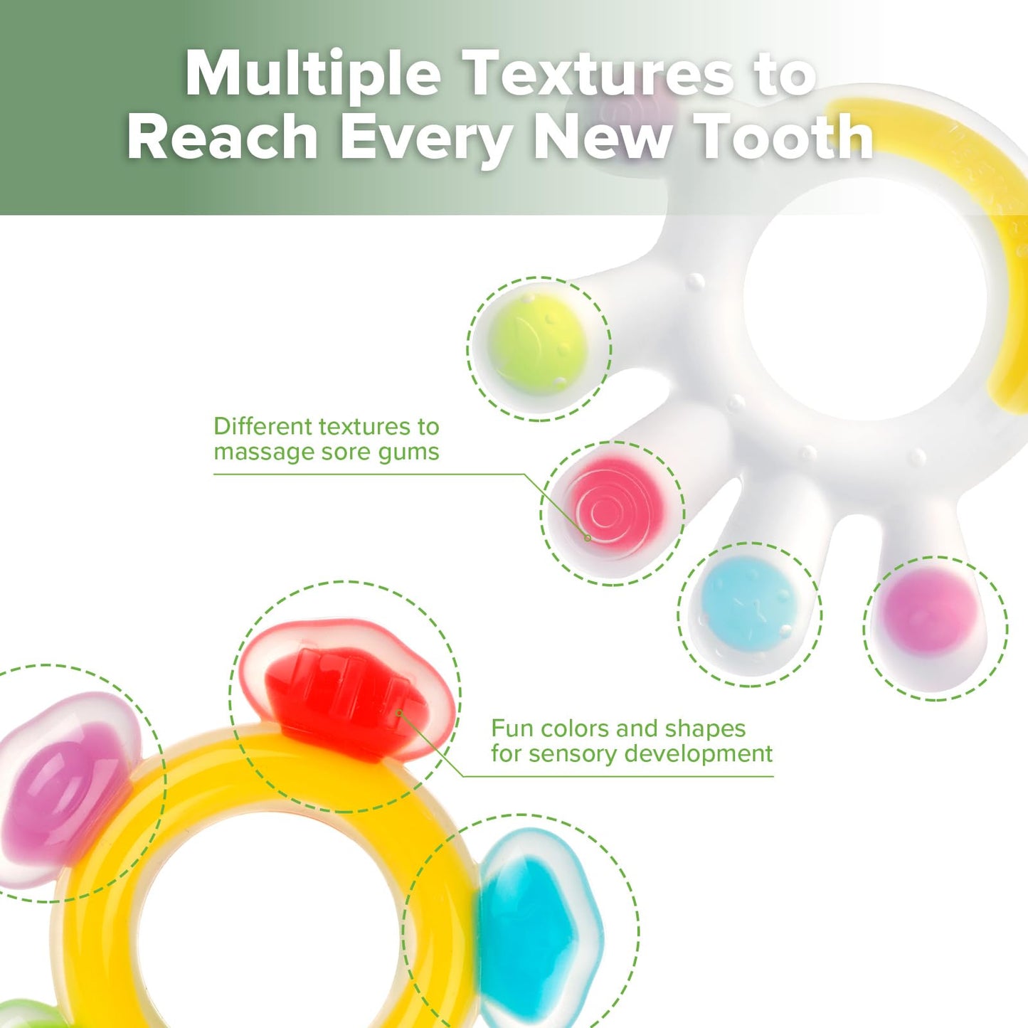 Haakaa Silicone Teether Combo, Baby Freezer Teething Toys, 2 Pack