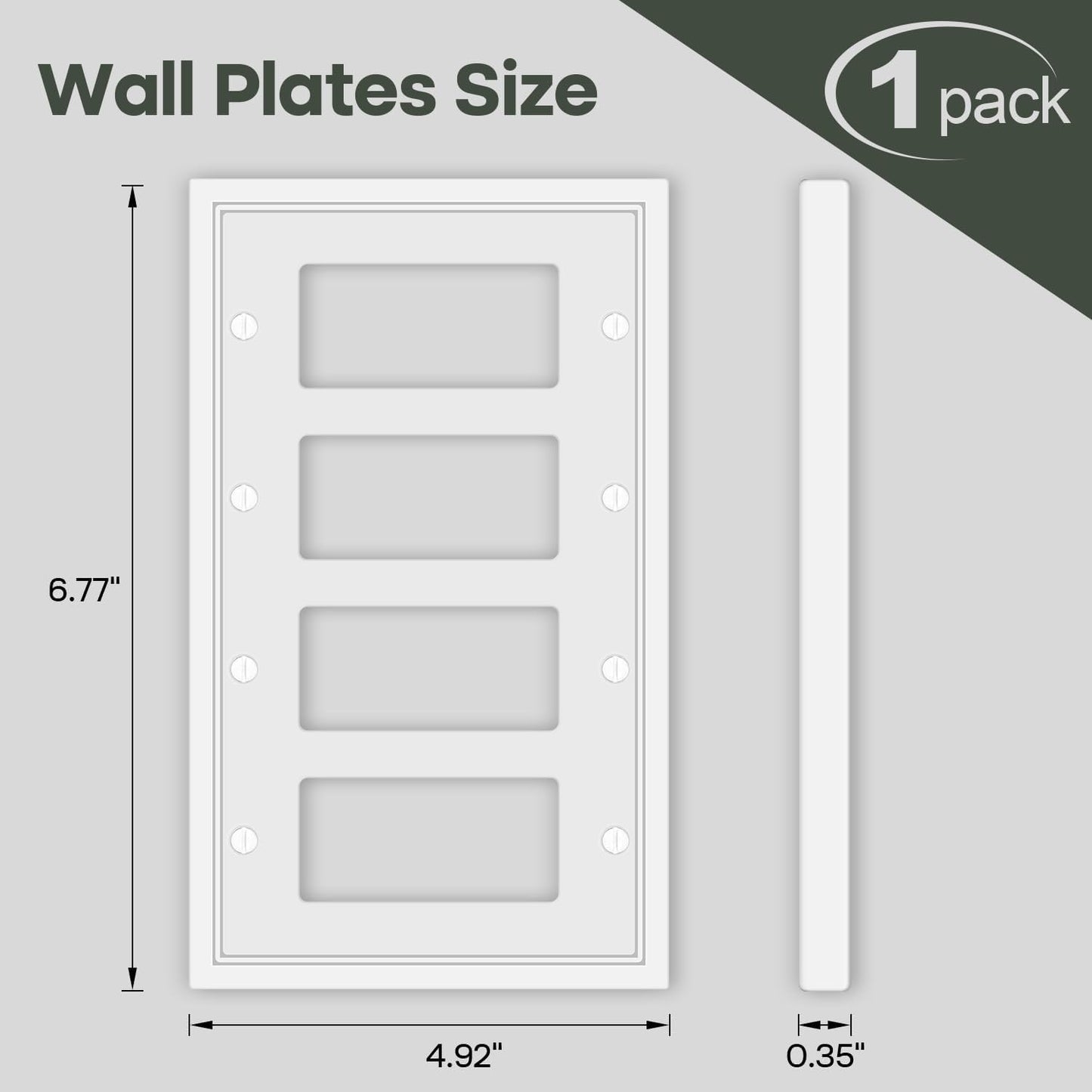 Light Switch Cover Plate White Classic Decorative Switch Plates Cover Bamboo Fiber Wall Plate Cover