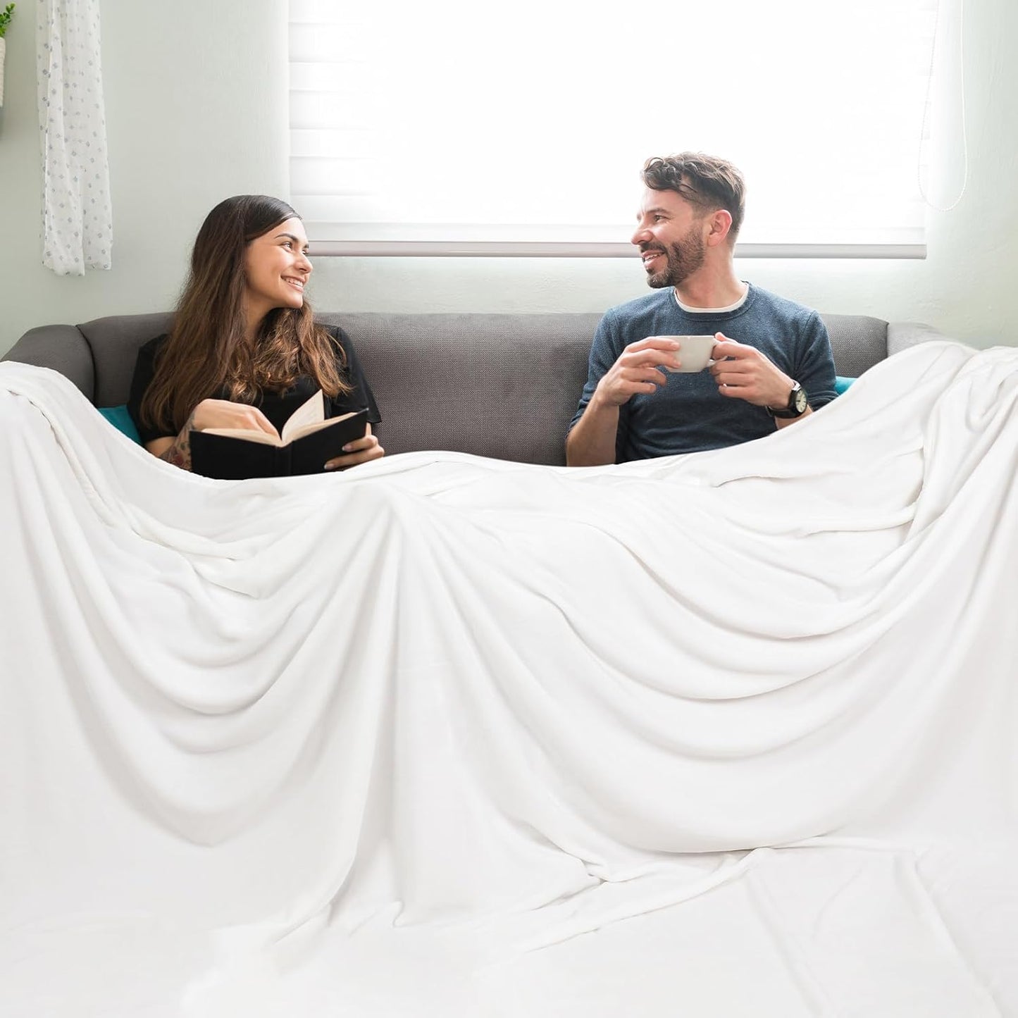 PHF Oversized King Fleece Blanket 120"x120", No Shed No Pilling Big Soft Blanket, Extra Large 10'x