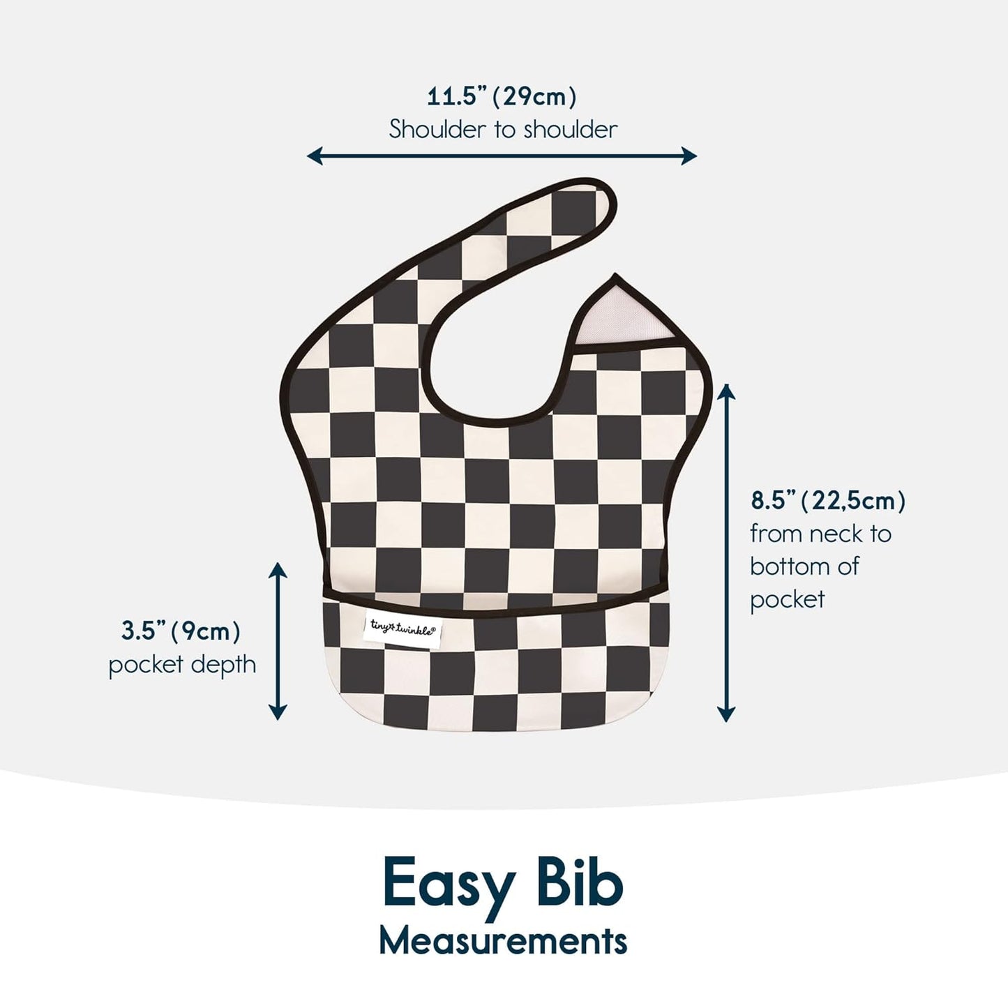 Tiny Twinkle Mess-Proof Baby Bib - Waterproof Bib for Baby Boy or Girl - Machine Washable