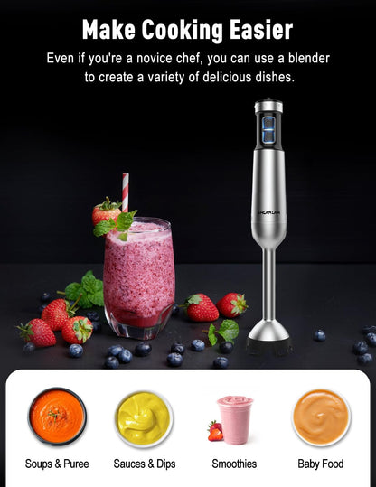 1000W Powerful Immersion Blender handheld, 2025 New Update Hand Blender with 25-Speed