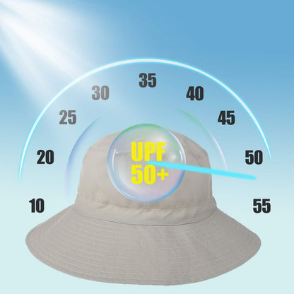 Baby Sun Hat Toddler Beach Swim Hats UPF 50+ Summer Bucket Hat Kids Infant Wide Brim Adjustable Sun Hat for Baby Boy Girls